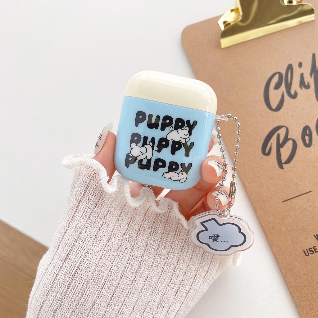 Vỏ Bảo Vệ Hộp Sạc Tai Nghe Bluetooth Không Dây AirPods 1 2 pro 3 2021 gen3 Bằng TPU Silicone Mềm Chống Rơi Hình Cún Dễ Thương