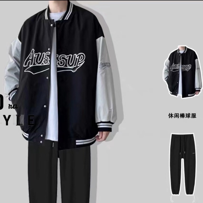 Áo khoác bomber thêu AUSUP cao cấp phiên bản hoàn hảo uniex nam nữ mặc đẹp form rộng- AQ STORE