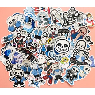 sticker sans Undertale 30-60 cái ép lụa khác nhau đề can bóc dán
