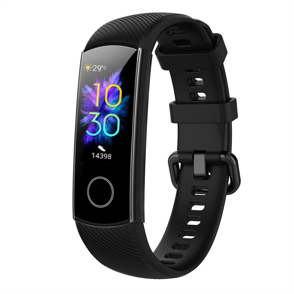 Dây Đeo Thay Thế Chất Liệu Silicon Màu Trơn Cổ Điển Cho Đồng Hồ Thông Minh Honor Band 5 / 4