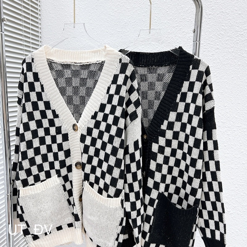 Áo Khoác Len Cardigan Phối Túi Hàng Quảng Châu Cao Cấp