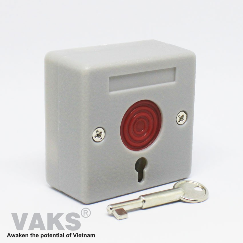 Nút nhấn khẩn cấp loại nhỏ PB-68, an ninh, báo động, báo cháy - có chìa khóa kèm theo