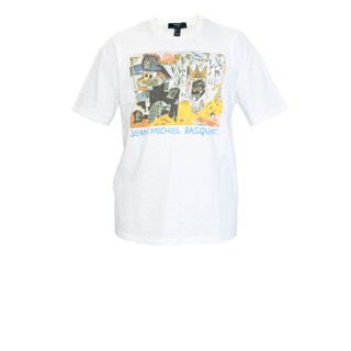 Áo Thun Nam Ngắn Tay Không Cổ Form Rộng Màu Trắng Có Hình [F21 100% cotton]
