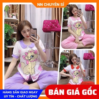 Đồ bộ nữ mặc nhà vải kate mềm mịn mát họa tiết in hình dễ thương dbkihtn54