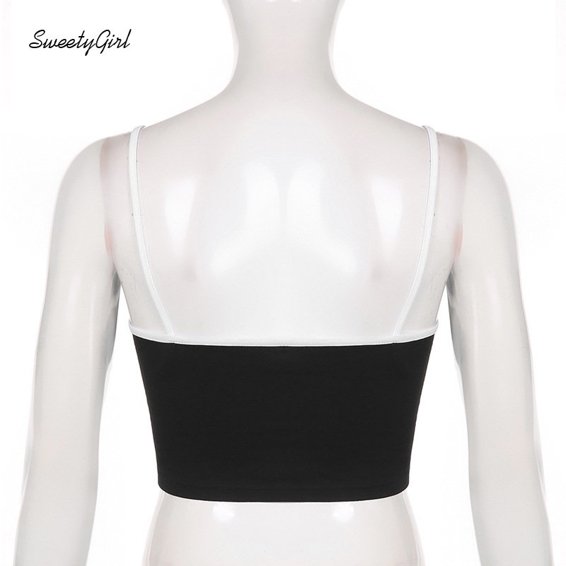 Áo Tank Top Cổ Chữ V Màu Đen In Họa Tiết Trái Tim Thời Trang 2022 Quyến Rũ Cho Nữ