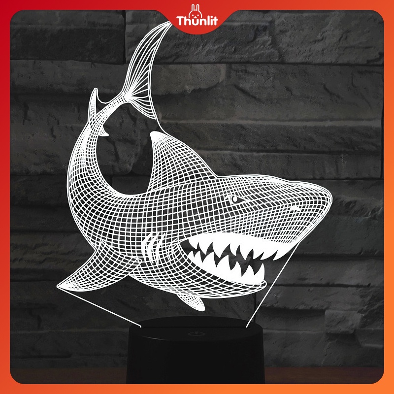 Đèn ngủ THUNLIT sạc usb hình cá mập độc đáo
