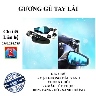 01 ĐÔI GỒM 2 CHIẾC GƯƠNG GÙ TAY LÁI XE MÁY MẶT KÍNH CHỐNG CHÓI HÀNG CHẤT LƯỢNG - ĐỦ MÀU TÙY CHỌN