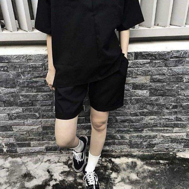 [VIDEO]  QUẦN SHORT KAKI MÀU ĐEN UNISEX