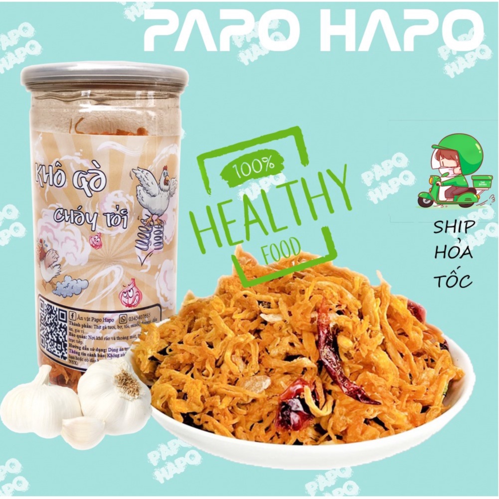Khô gà bơ tỏi loại 1 Papo Hapo 300gr đồ ăn vặt Hà nội | BigBuy360 - bigbuy360.vn