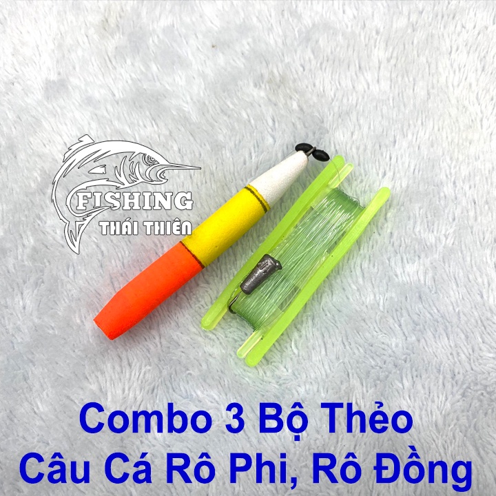 Combo 3 Bộ Thẻo Câu Cá Rô Phi, Rô Đồng Tóm Sẵn Gồm Dây Phao Chì Lưỡi Siêu Bén Bền Dùng Cần Tay Câu Sông Tự Nhiên