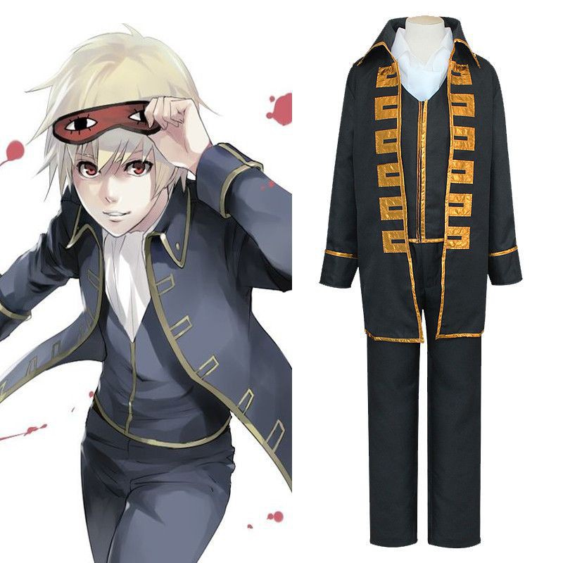 Anime Gintama Cosplay Costume Shinsengumi Okita Okita Sougo Uniform Outfit Suit