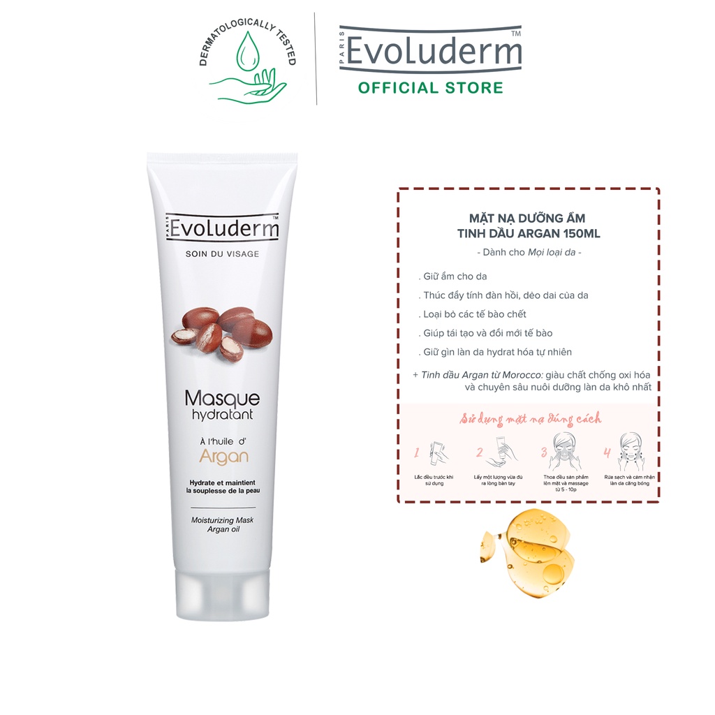 Mặt nạ Evoluderm nuôi dưỡng làn da tinh chất Argan Oil 150ml