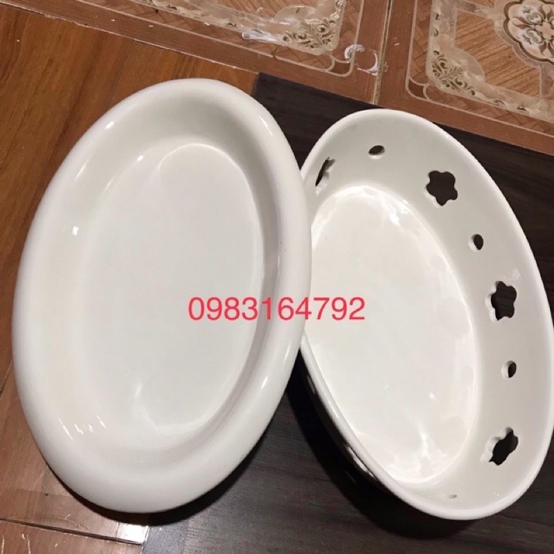 Bát hâm nóng đồ ăn hình bầu dục KT 40x25cm