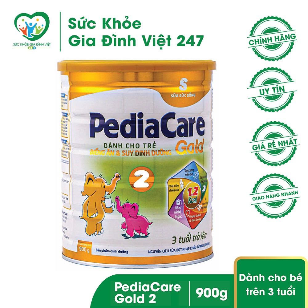 Sữa PediaCare Gold 2 900g - Sữa dinh dưỡng cao năng lượng