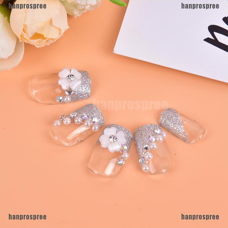 Bộ 24 Móng Tay Giả Đính Đá Lấp Lánh Nữ Tính