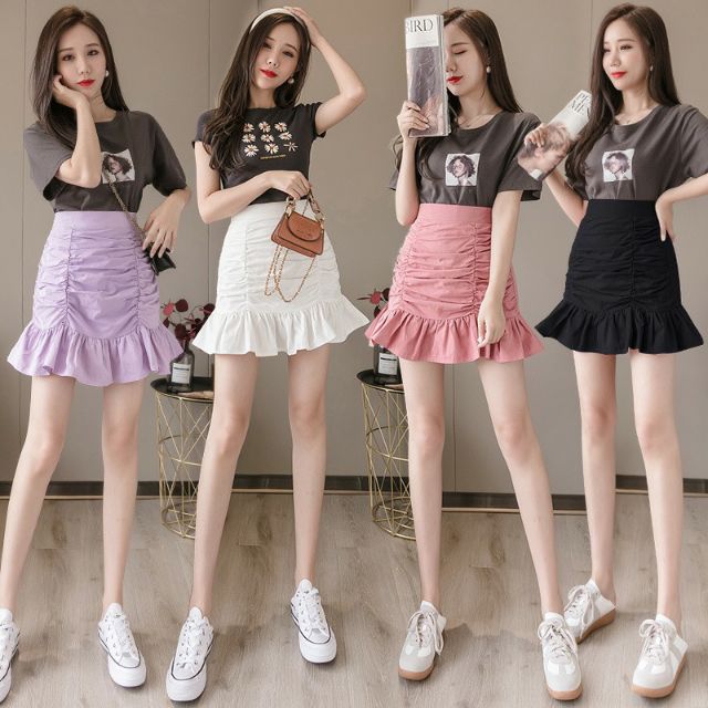 Chân váy nhún tím hót nhất