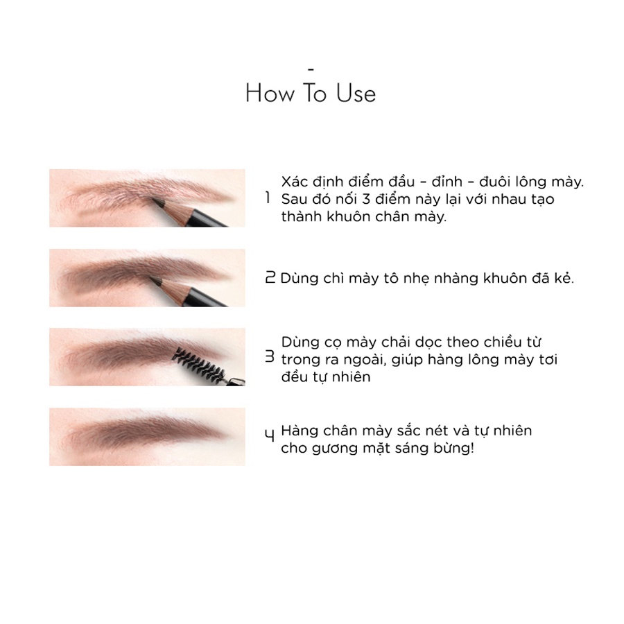 Chì Kẻ Mày Không Trôi Cao Cấp Vacci Eyebrow Pencil - Ruột chì siêu mềm