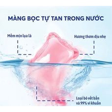 Viên Giặt Xả Hương Đào Tươi Mát Giữ Màu Làm Mềm quần áo 20 Viên giặt giữ màu quần áo, lưu hương lâu 24h