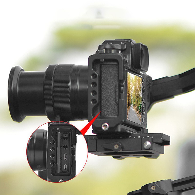 Hand Grip Quick Release L Plate/L Bracket for Fuji X-T3 XT3 Digital Camera with 1/4 inch Thread Screw CNC Metal Board