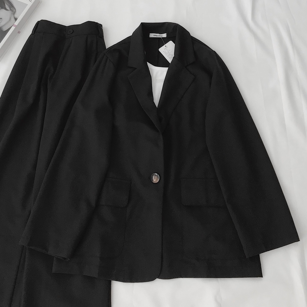 Áo Blazer Nữ Hàn Quốc JEM CLOSET Dáng Rộng Phong Cách Thời Trang 2022 Đủ 3 Màu Đen Xám Nâu Nhạt XINI 10389