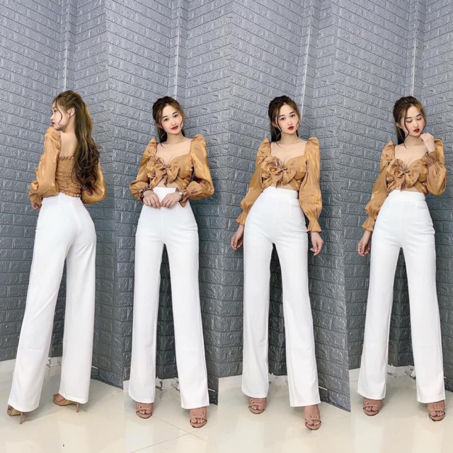 Quần ống suông lưng siêu cao