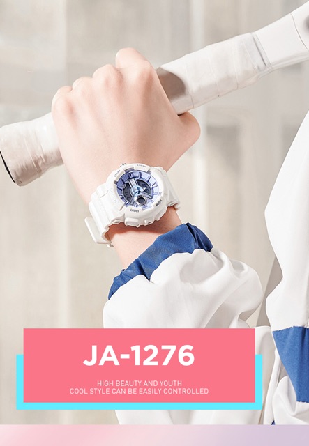 Đồng Hồ Unisex JA-1276B Julius Hàn Quốc Thể Thao (Trắng Kem)