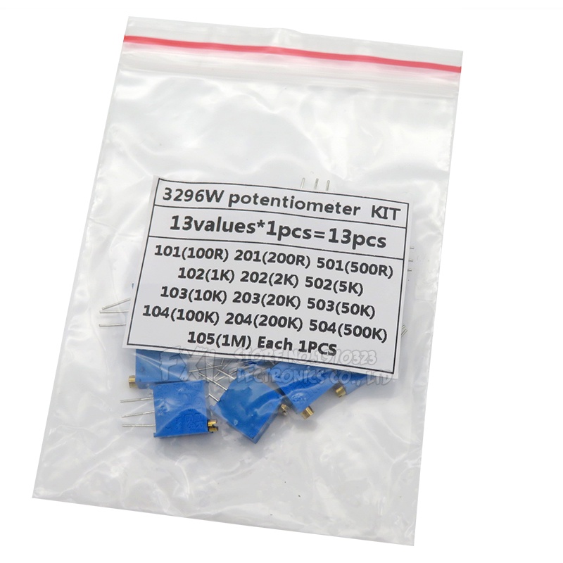 Bộ Chiết Áp Điều Chỉnh 13Kids * 1 Cái 13 Cái 3296W 100R 200R 500R 1K 2K 5K 10K 20K 50K 100K 200K 1M