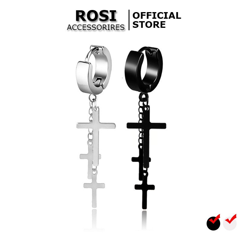 Khuyên Tai Thánh Giá Cá Tính, Bông Tai Nam Chữ Thập (1 Chiếc)