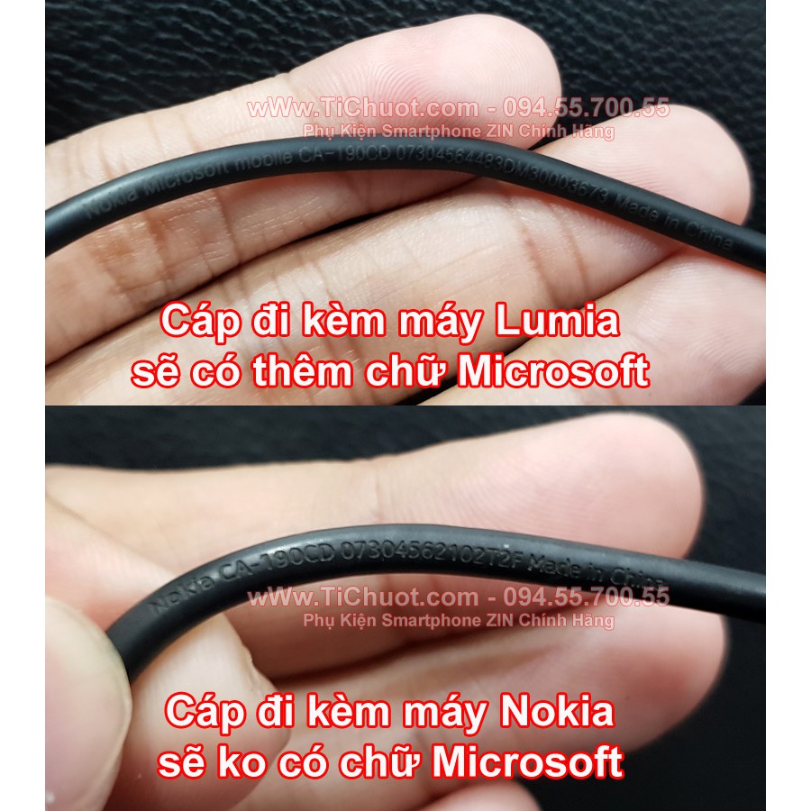 Cáp Nokia Lumia MicroUSB dài 1m2 ZIN Chính Hãng