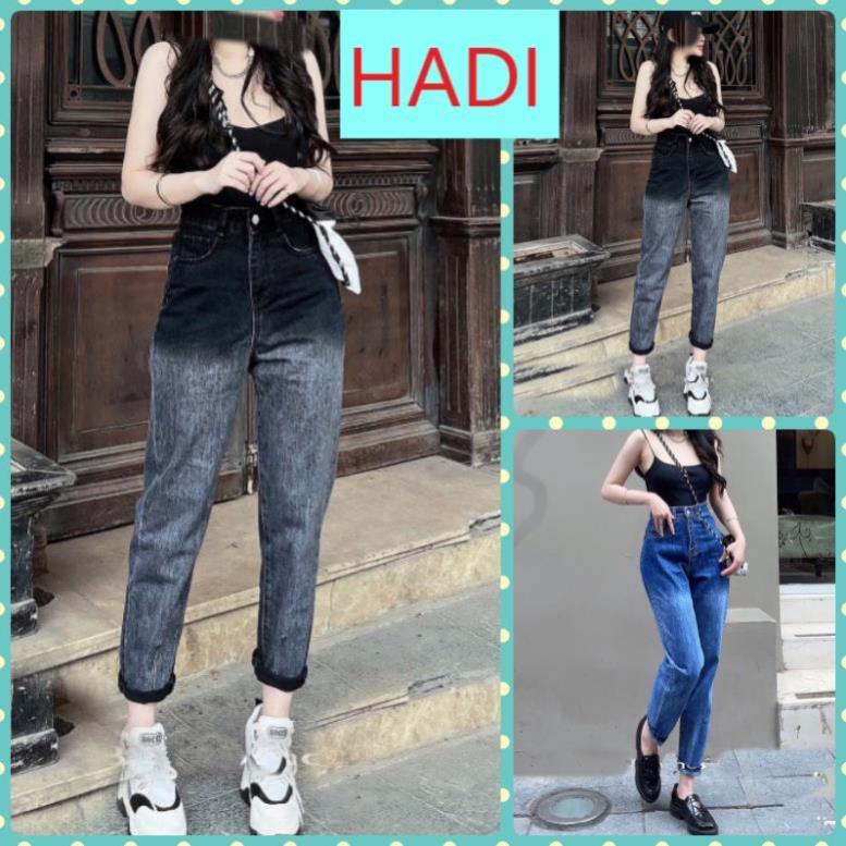 QUẦN BAGGY JEANS NỮ LƯNG CAO LAI CUỐN LOANG MÀU XÁM LOANG XANH TRẮNG CHÂN MỀM MỊN SIÊU MÁT HADI 🎁 ! ~