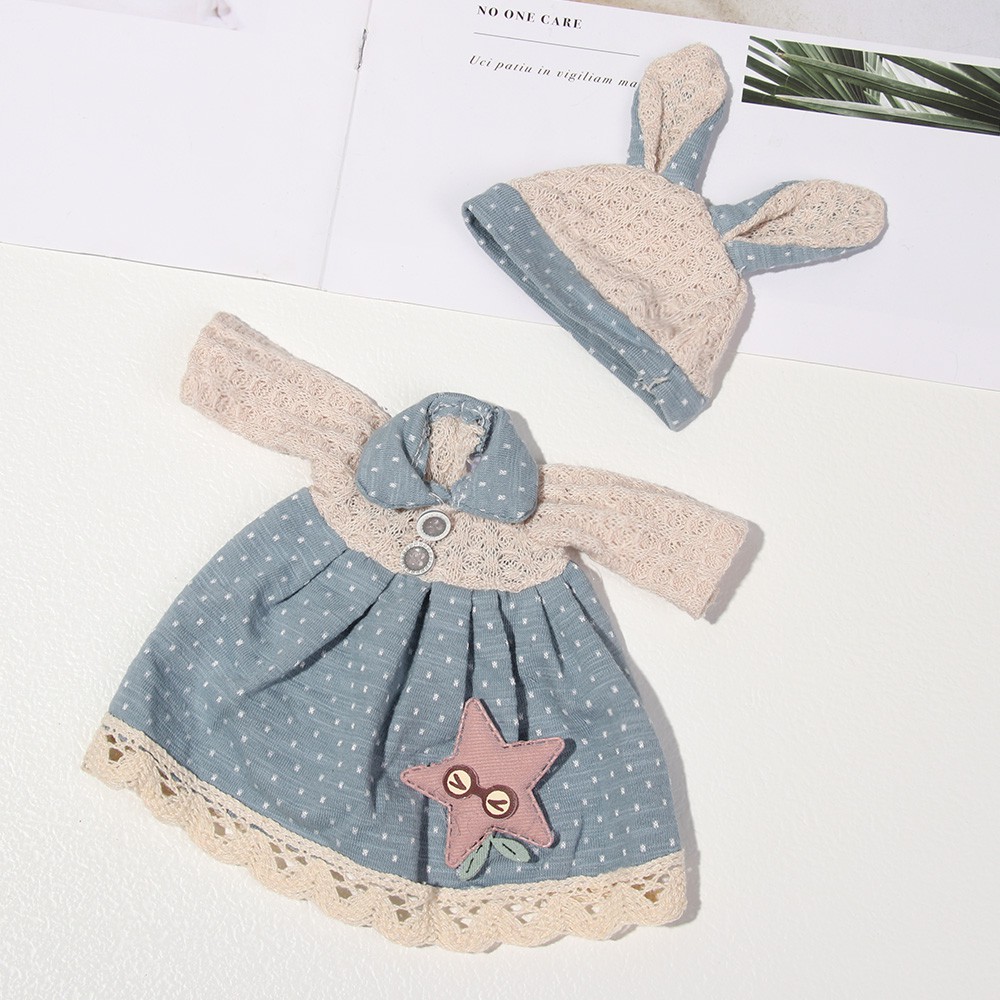 Đầm Búp Bê Bằng Vải May Viền Ren DIY Kích Thước 16cm/31cm Mới Cho Búp Bê