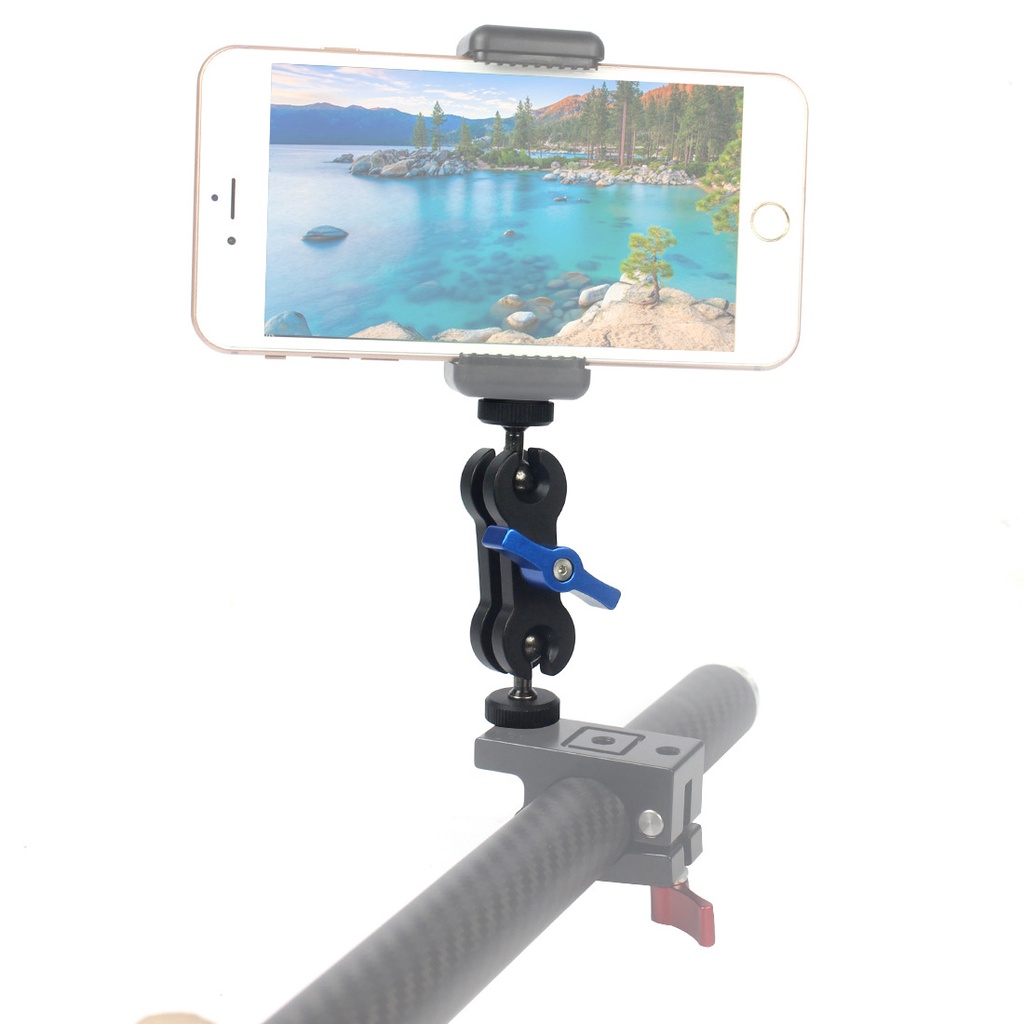 Giá Đỡ Máy Ảnh Đầu Bi Đôi Xoay 360 Độ Đa Năng Chuyển Đổi 1 / 4 "Cho Đèn LED / Màn Hình DSLR
