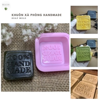 Khuôn xà phòng handmade DIY 50G - Khuôn silicone hình vuông có khắc chữ (HM01)