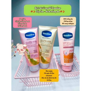 Bộ 3 dưỡng thể vaselin 50x chống nắng spf50+ 320ml