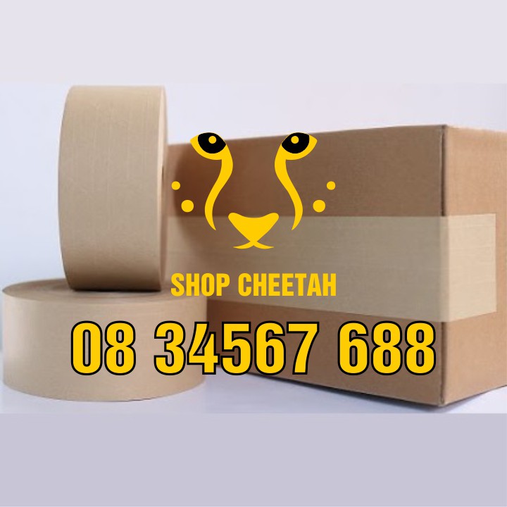 6 Cuộn (47mm x 50Y) Băng dính Kraft – Băng dính giấy da bò – Tự phân hủy thân thiện với môi trường –Dùng vá thùng carton