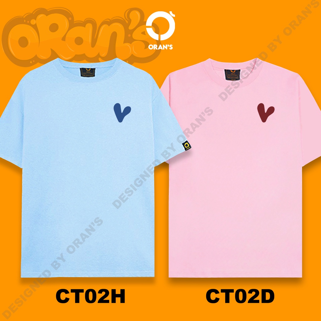 Áo đôi hình trái tim 02 unisex phông tay lỡ cho nam nữ Oversize chất COTTON, FULLBOX ORANS - ORAN'S TEE BASIC