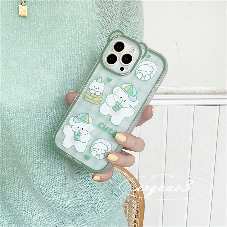 Ốp Điện Thoại Mềm Họa Tiết Hoa Và Gấu Cho iPhone 14 13 12 11 Pro Max SE2020 X XR Xs Max 7 8 6 6s Plus