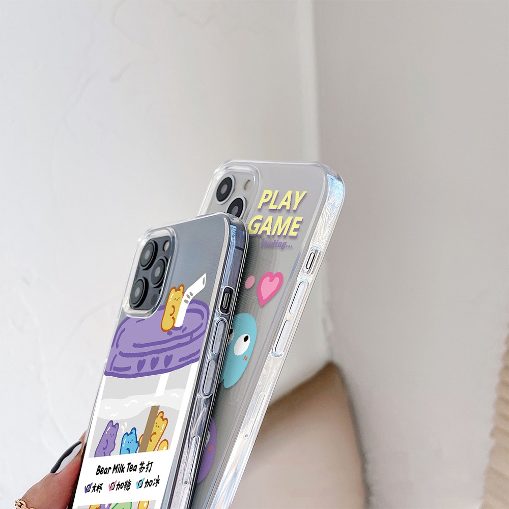Ốp Điện Thoại Hình Gấu Uống Nước Cho Iphone 11 Pro Max 12 Pro Max 13 Pro Max Mini 6 7 8 6 7plus Se 2020 X Xs Xr 5 4