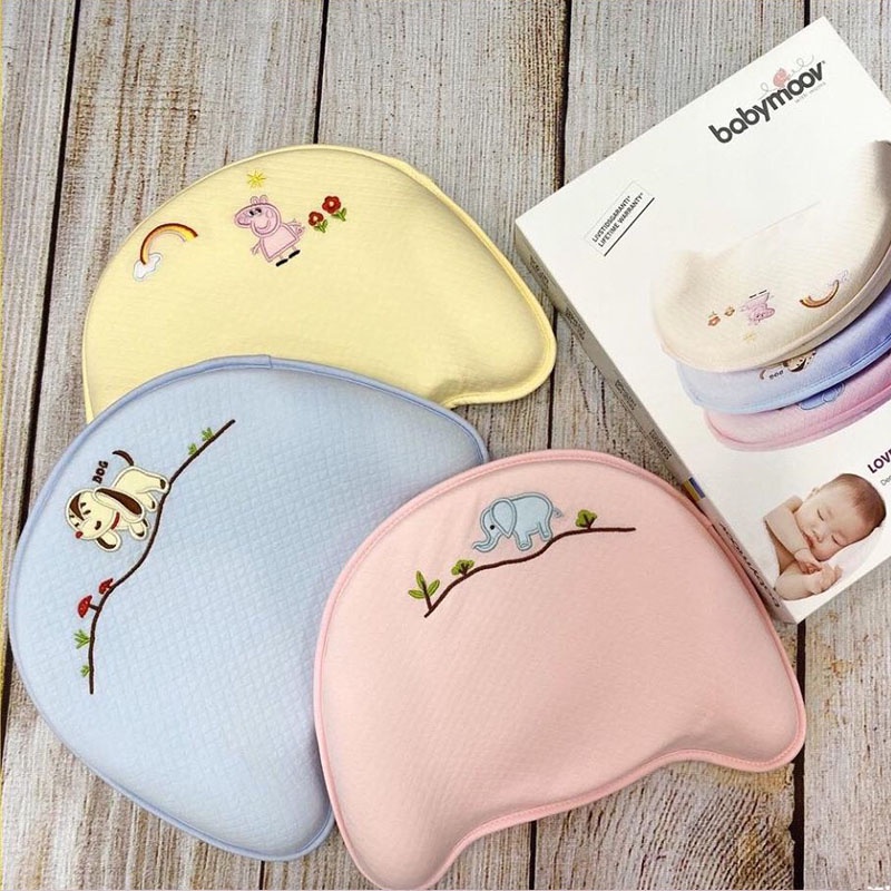 GỐI CAOSU NON BABYMOOV CHỐNG BẸT ĐẦU- CHỐNG MÉO ĐẦU CHO BÉ  - GỐI SIÊU MỀM