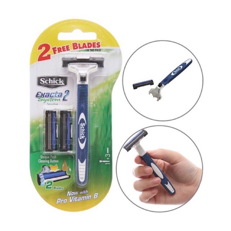 Dao Cạo Thay Lưỡi Schick Execta 2 System Vỉ 1 Cây Và 2 Đầu Cạo - Hàng chính hãng DKSH Việt Nam