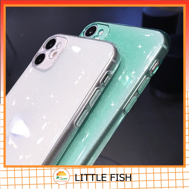 Ốp Điện Thoại Silicon Mềm Trong Suốt Phối Kim Tuyến Cho iPhone 13 11 12 Pro 12 Mini X XR XS Max SE 2020 7 8 Plus 6 6s