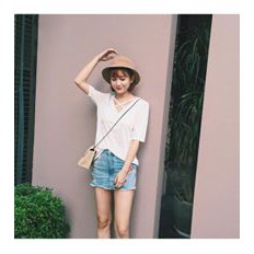 💋Áo thun dây đan cổ tim❤