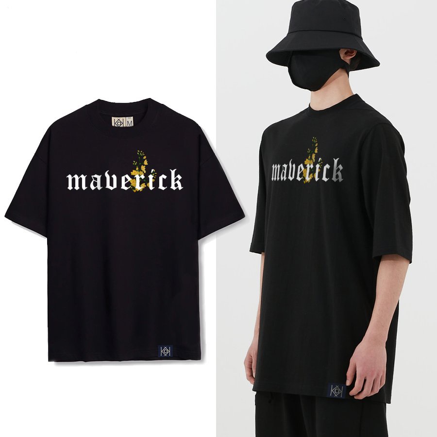 Áo Thun 100% Cotton Tay Dài Thiết Kế Hoa Mai Vàng Tết 2022 Logo Maverick Phong Cách Áo Phông Có Size To MVR KK1361