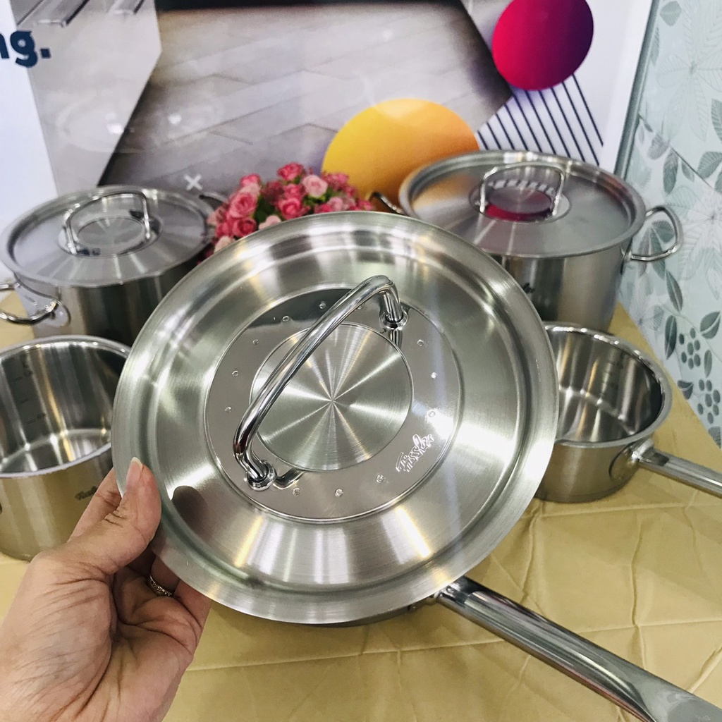 Bộ Nồi Cao Cấp Fissler Original-Profi Collection 5 Món nắp thép