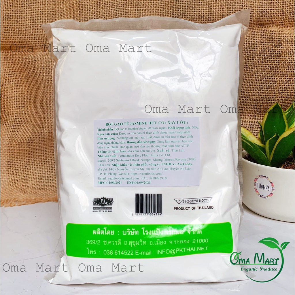 Bột gạo tẻ Jasmine hữu cơ Thái Lan 500g (xay ướt)