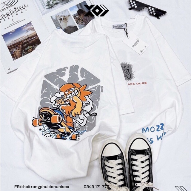 Áo phông unisex nam nữ form rộng tay lỡ basic chất cotton phong cách ulzzang