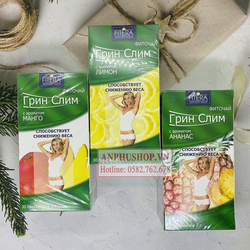 Trà giảm cân  FITERA Nga hộp 30 gói, Trà hoa quả hỗ trợ giảm cân, thanh lọc cơ thể - Sản phẩm chính hãng