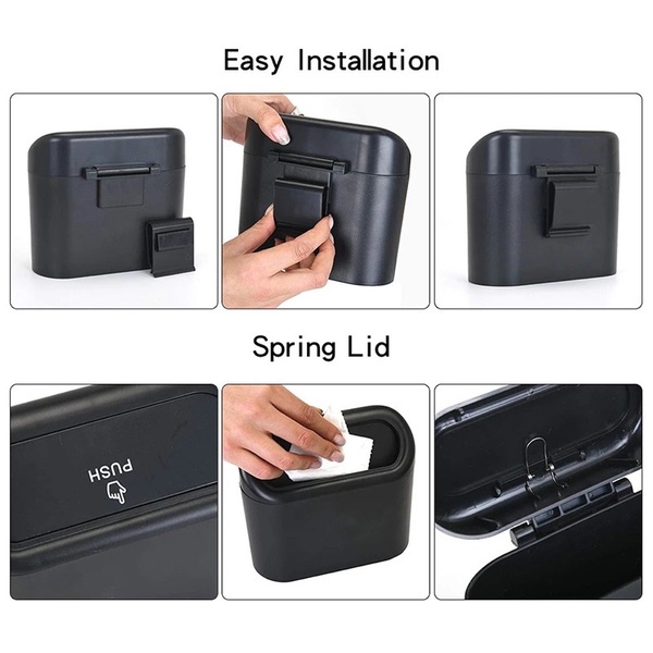 Thùng Rác Nắp Lật Tự Động Có Thể Gập Lại Cho Xe Hơi