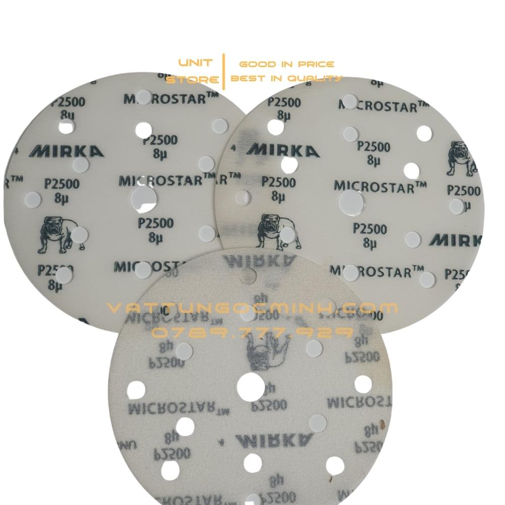 Nhám film 150 mm Mirka Microstar 6 inch đế lông nhám siêu mịn chuyên dùng làm mờ chà lớp sơn 1500 2000 2500