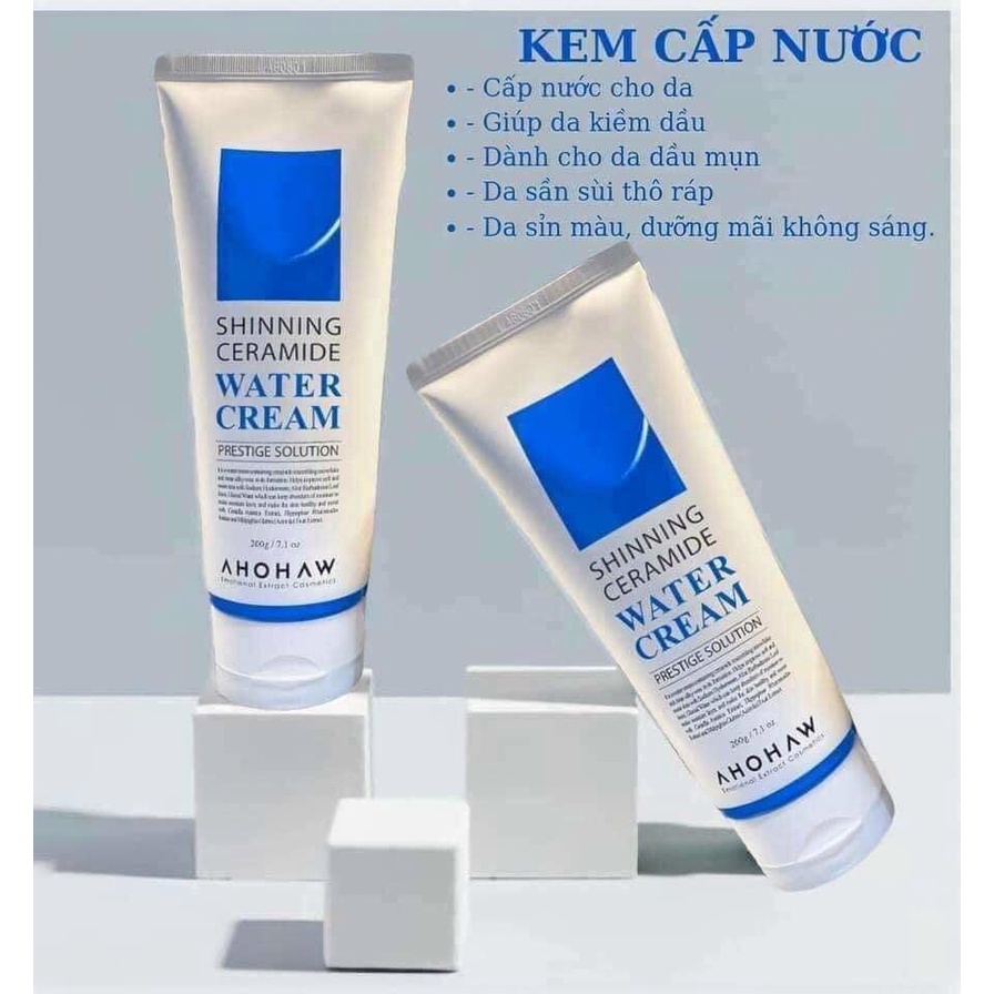 Kem Ceramide Cấp Nước Ahohaw Shining Water Cream 200g Căng Bóng Làn Da